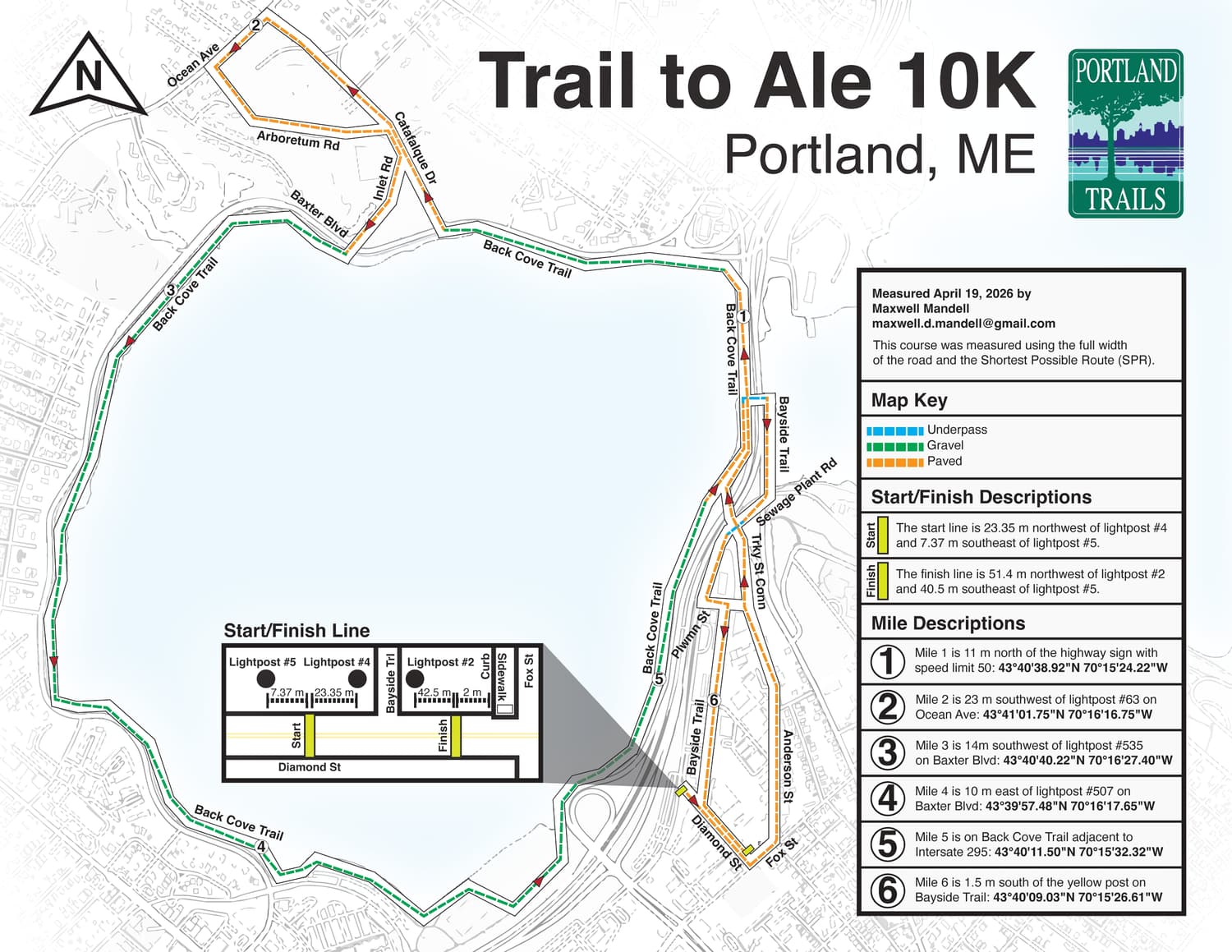 Certification map for the Trail to Ale 10K